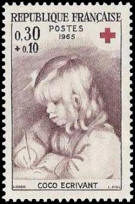 Croix rouge Coco écrivant, œuvre de Renoir (1841-1919)