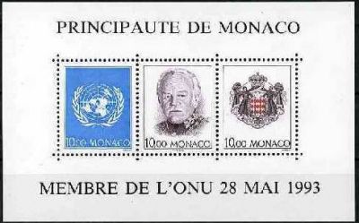 MONACO - Admission de la principauté comme membre de l'ONU